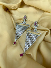 Thumbnail for Beautiful Silver American Diamond Earrings - Abdesignsjewellery