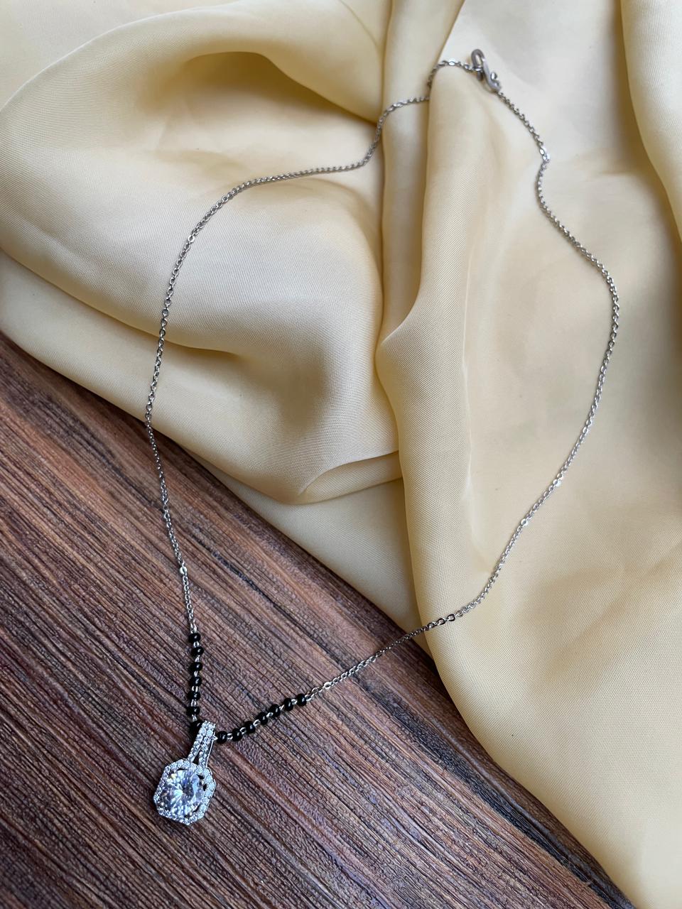 Extraordinary Round American Diamond Mangalsutra - Abdesignsjewellery