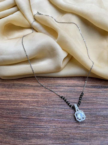 Extraordinary Round American Diamond Mangalsutra - Abdesignsjewellery