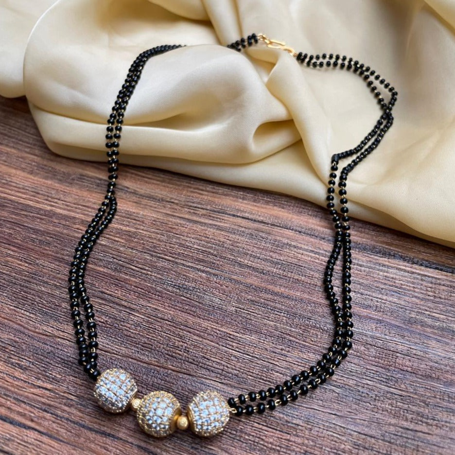 Sleek Antique Golden Ball Mangalsutra - mangalsutra by Abdesigns Jewellery