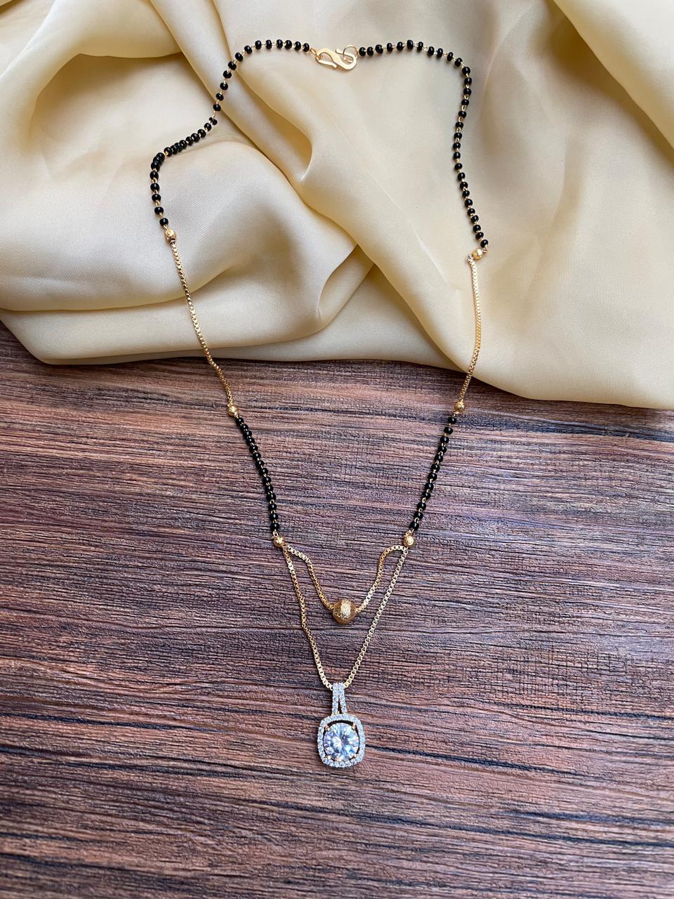 Classic Diamond AD Stone Mangalsutra - Abdesignsjewellery