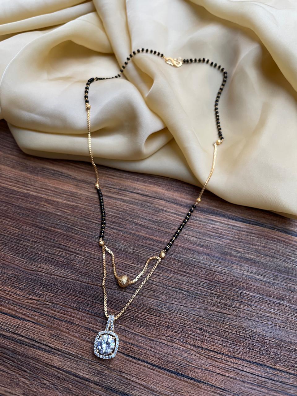 Classic Diamond AD Stone Mangalsutra - Abdesignsjewellery