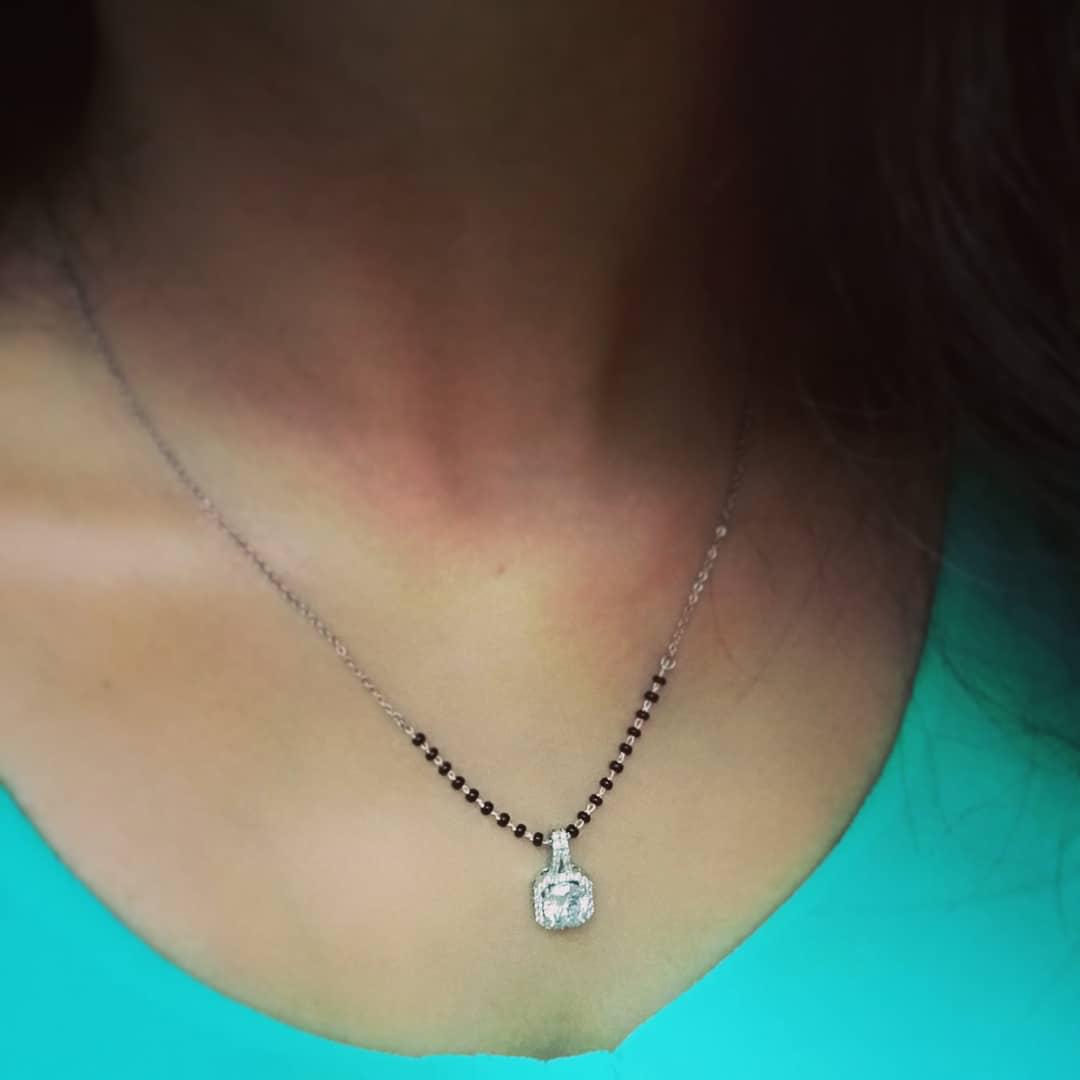 Stunning Round American Diamond Mangalsutra