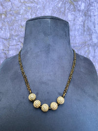 Thumbnail for Dailywear 5 Black Ball Gold Mangalsutra - Abdesignsjewellery