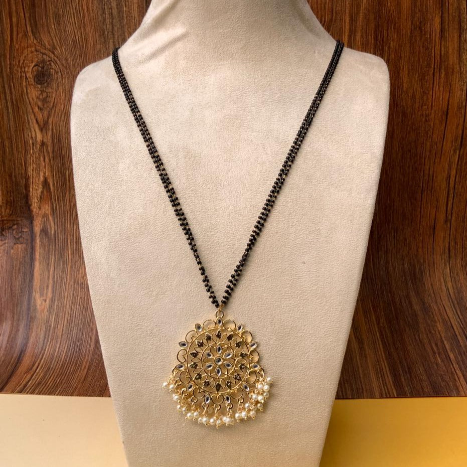 Beautiful Round Pearl Drop Mangalsutra - Abdesignsjewellery