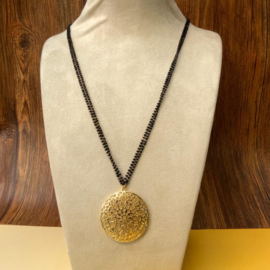 Elegant Round Pearl Drop Mangalsutra - Abdesignsjewellery