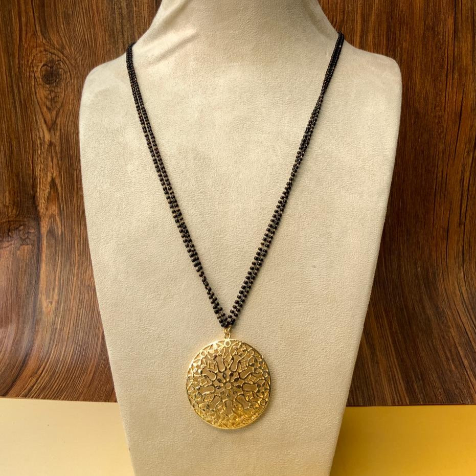 Elegant Round Pearl Drop Mangalsutra - Abdesignsjewellery