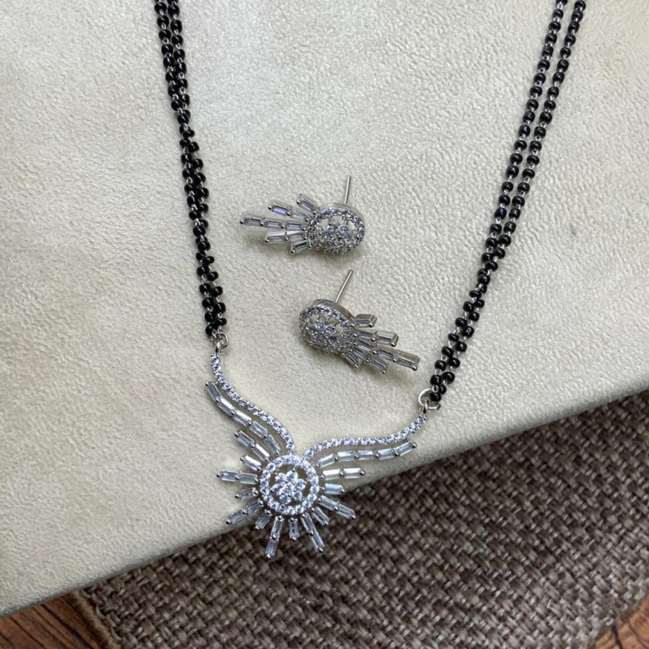 Silver Plated Choki Diamond Mangalsutra