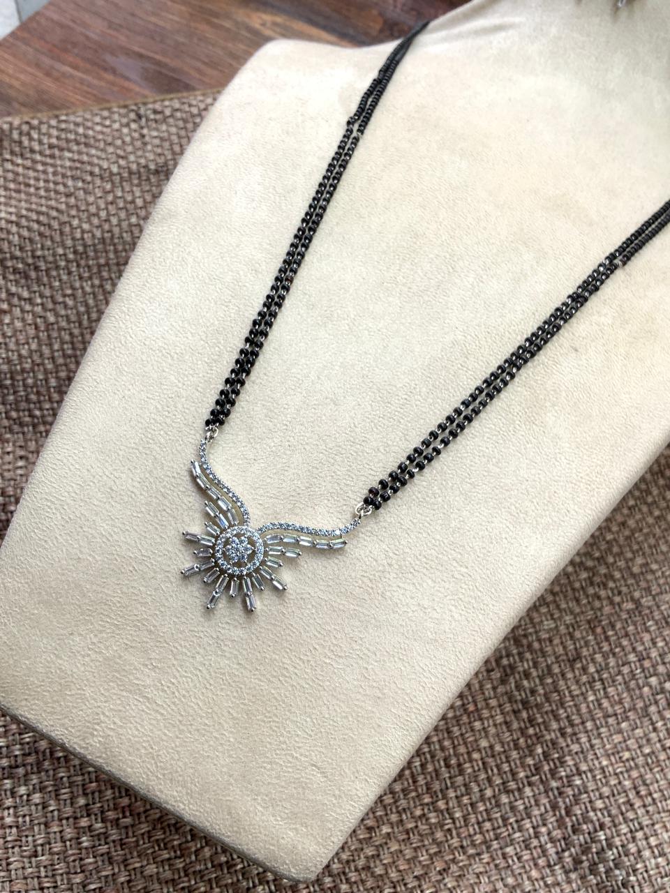 Silver Plated Choki Diamond Mangalsutra