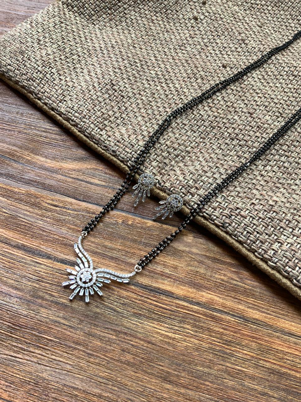 Silver Plated Choki Diamond Mangalsutra