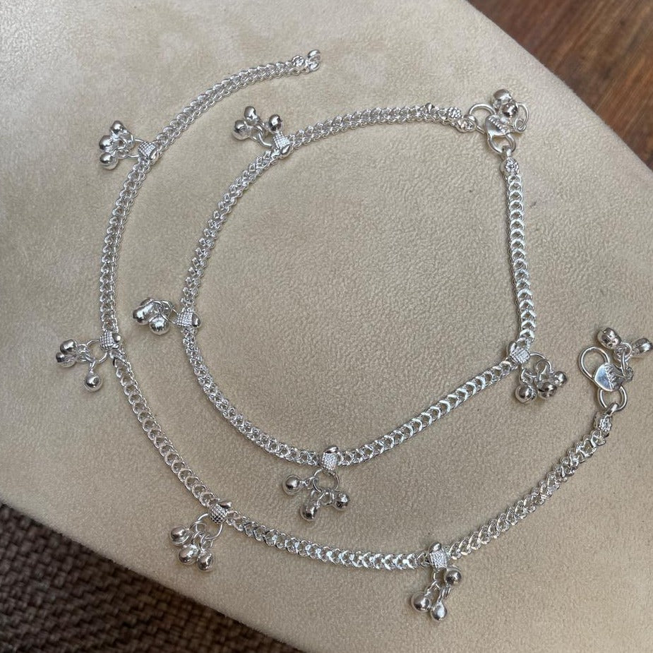 Dailywear Silver Women Anklets - Abdesignsjewellery