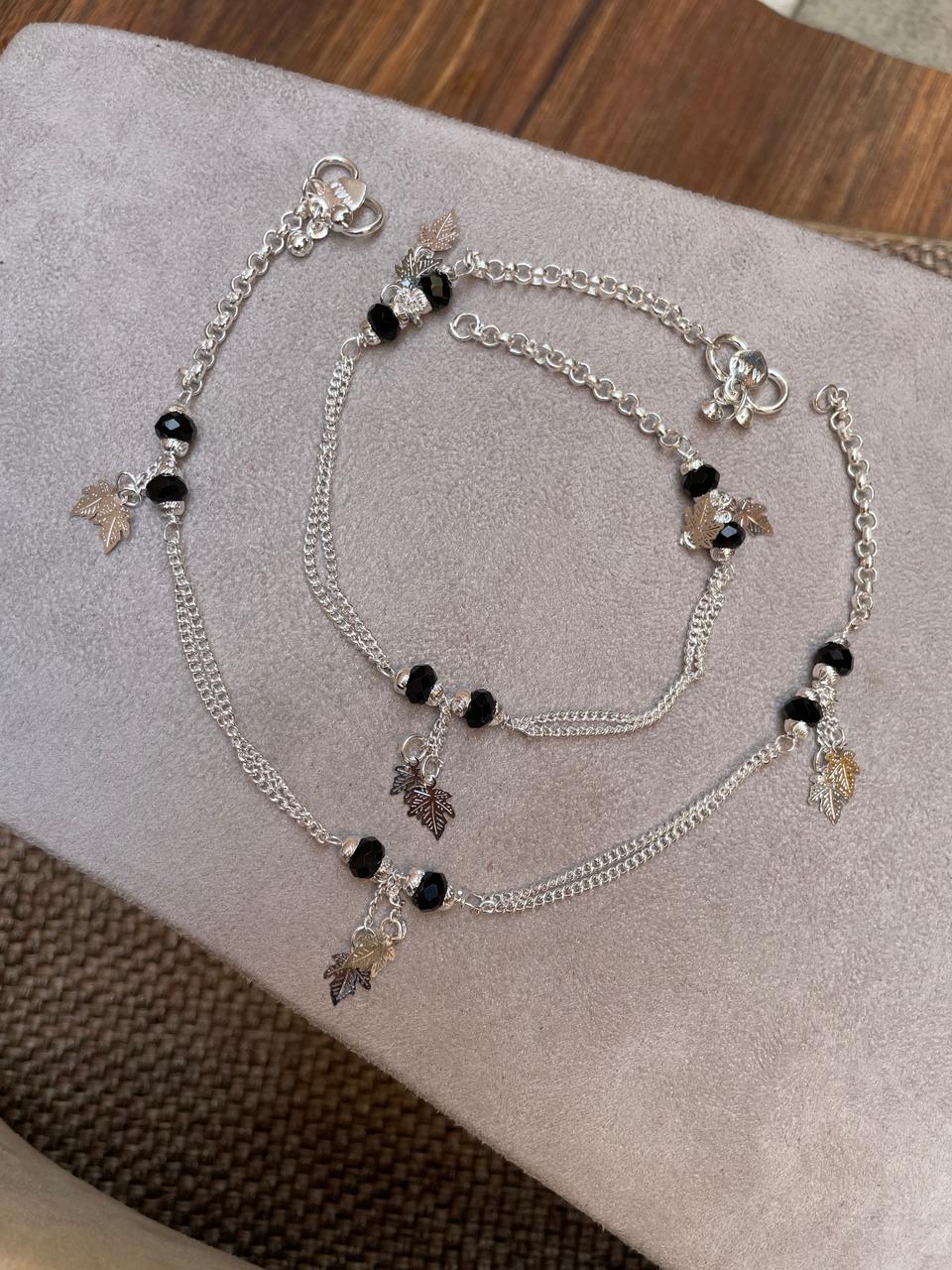 Flower Pattern Silver Anklet - Abdesignsjewellery