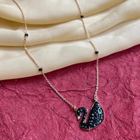 Thumbnail for Attractive Black Swan Rose Gold Mangalsutra