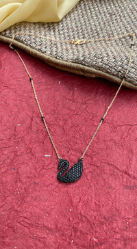 Thumbnail for Charcoal Matt Black Swan Mangalsutra - Abdesignsjewellery