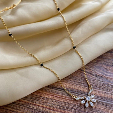 Cute Mini Floral Autograph Mangalsutra - Abdesignsjewellery