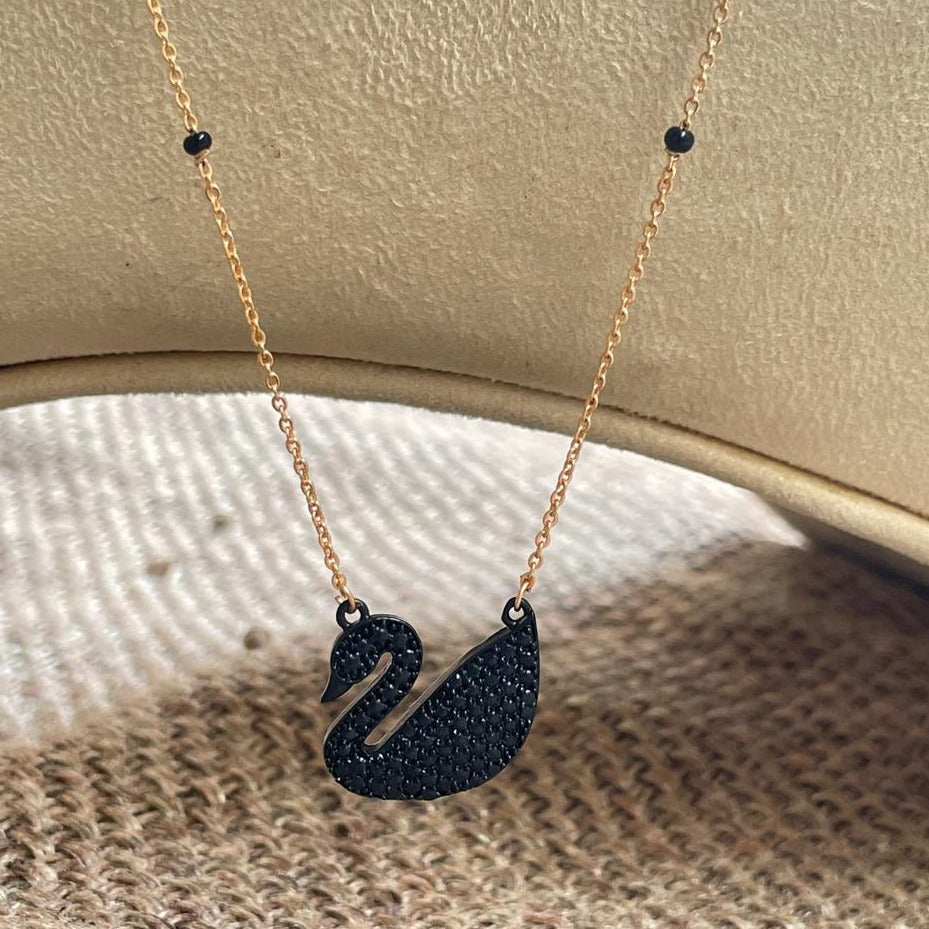 Charcoal Matt Black Swan Mangalsutra - Abdesignsjewellery