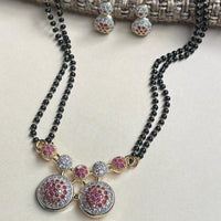 Thumbnail for Beautiful Gold Plating Pink Maharastra Vatti Mangalsutra - Abdesignsjewellery