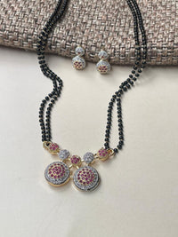 Thumbnail for Beautiful Gold Plating Pink Maharastra Vatti Mangalsutra - Abdesignsjewellery