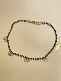 Thumbnail for Light Butterfly Black Crystal Bead Anklet