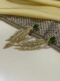 Thumbnail for Cut Square Leaf American Diamond Design Earrings - Abdesignsjewellery