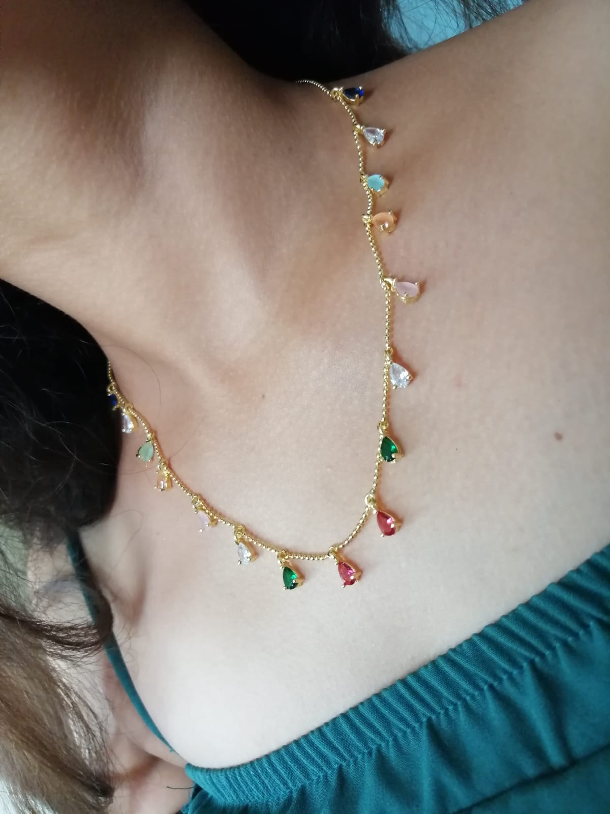 Dailywear Rainbow Drop Necklace - Abdesignsjewellery