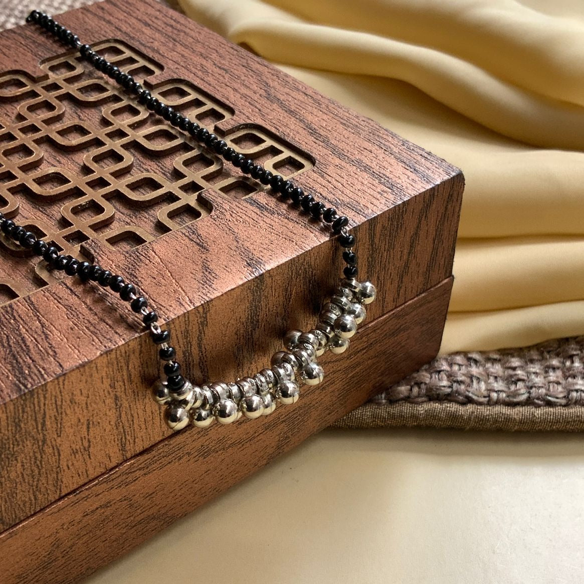 German Silver Oxidise Gungru Mangalsutra - Abdesignsjewellery