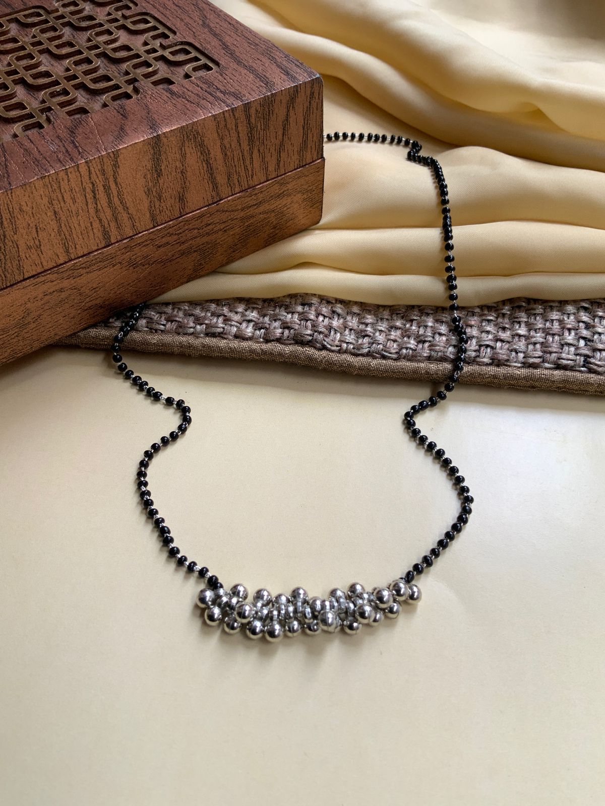 German Silver Oxidise Gungru Mangalsutra - Abdesignsjewellery