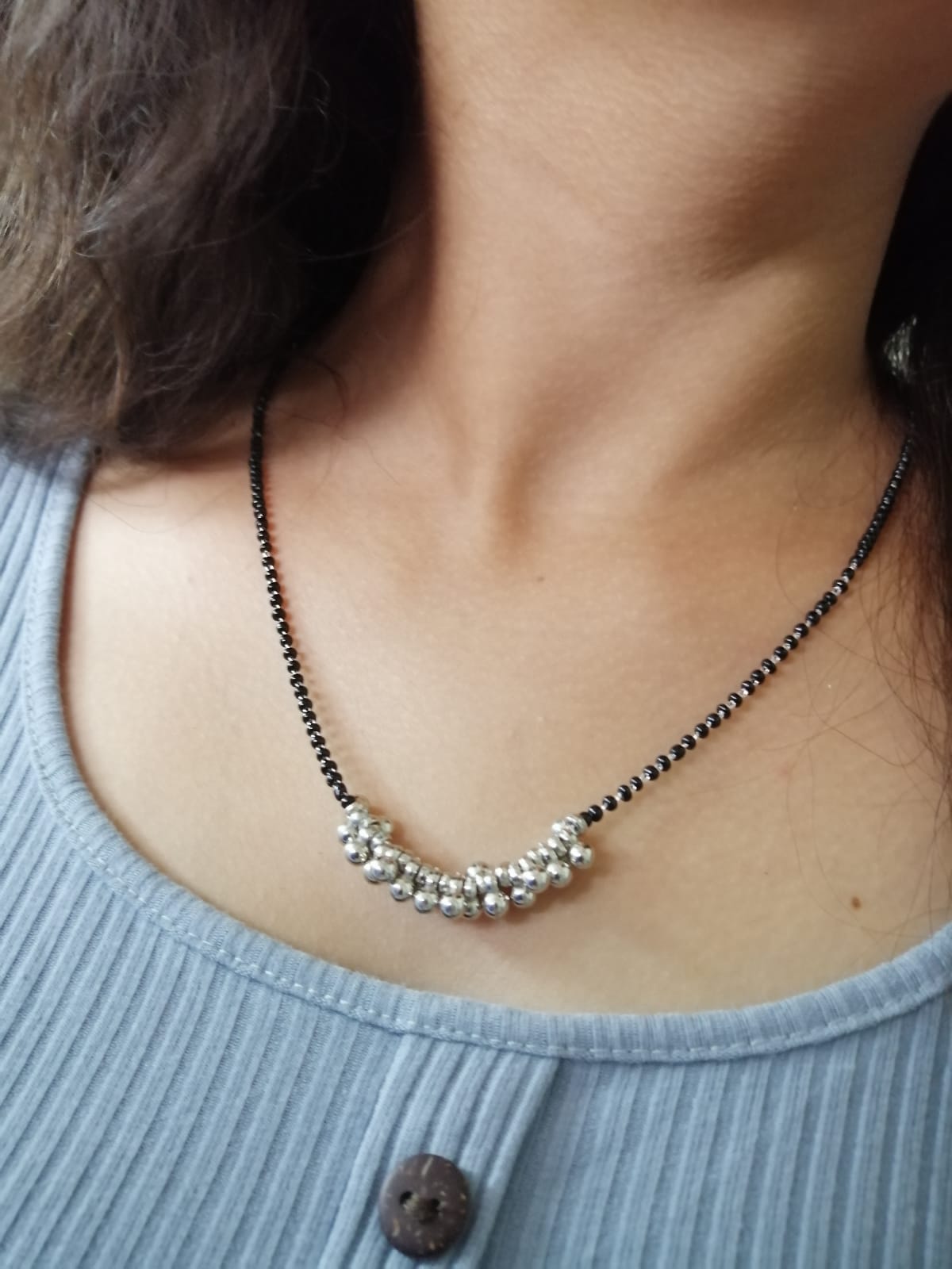 German Silver Oxidise Gungru Mangalsutra - Abdesignsjewellery