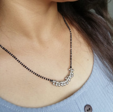 German Silver Oxidise Gungru Mangalsutra - Abdesignsjewellery