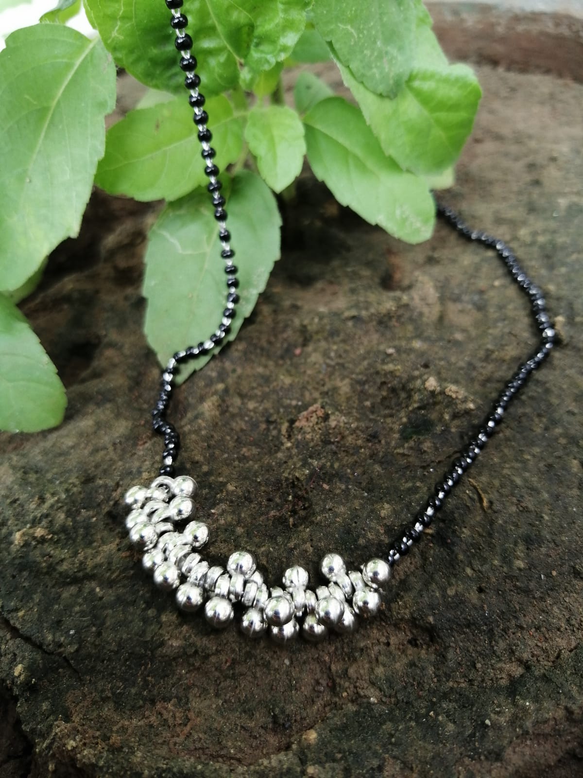 German Silver Oxidise Gungru Mangalsutra - Abdesignsjewellery