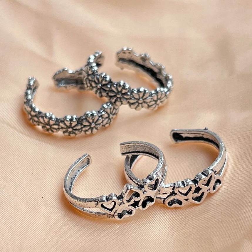 Buy Twist and Twine Silver Toe Rings | GRT Oriana