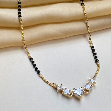 Vivid Gold Heart Cz Mangalsutra