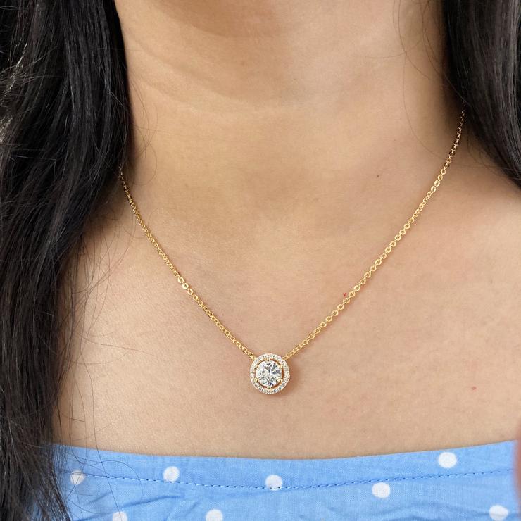 Dailywear Gold Cz Round Necklace - Abdesignsjewellery