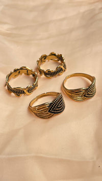 Thumbnail for Dailywear Gold Oxidised Toe Rings Combo - Abdesignsjewellery