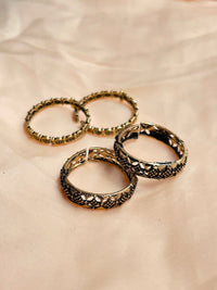 Thumbnail for Gold Oxidised Toe Rings Combo - Abdesignsjewellery