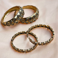 Thumbnail for Alluring Gold Oxidised Toe Rings Combo - Abdesignsjewellery