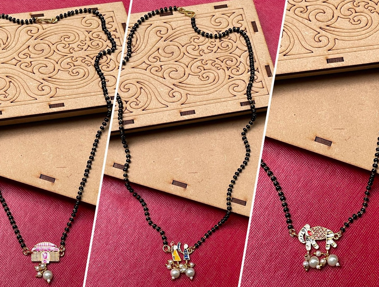 Handpaint Bridal Wedding Doli Mangalsutra Comb - Abdesignsjewellery