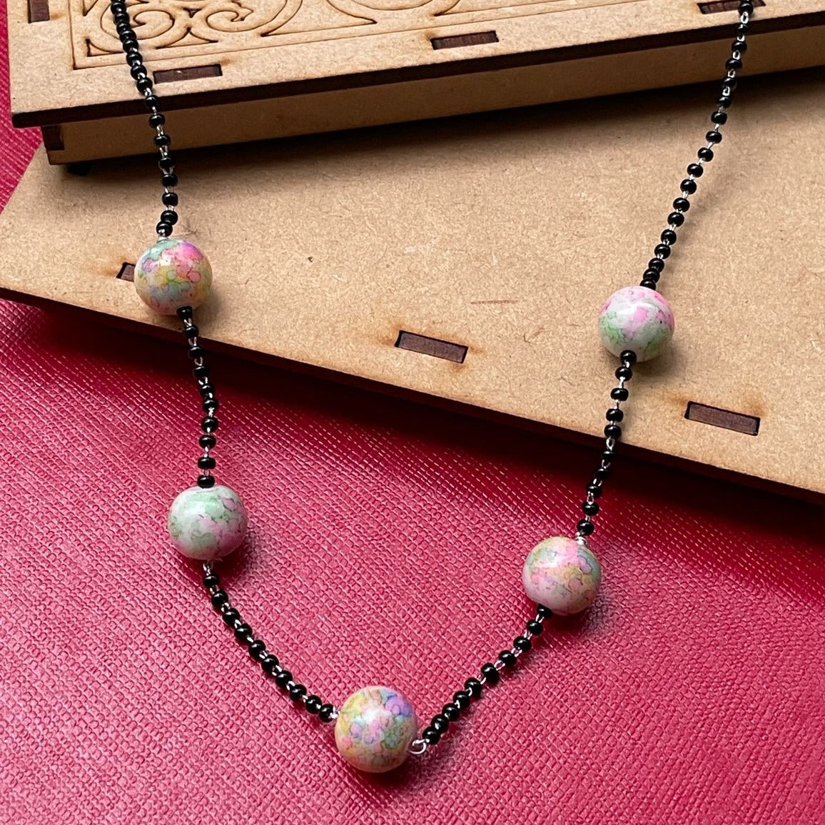 Jaipuri Multi Round Stone Mangalsutra