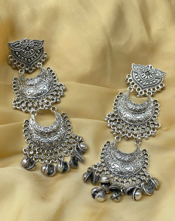 Silver Oxidised Hanging Earring