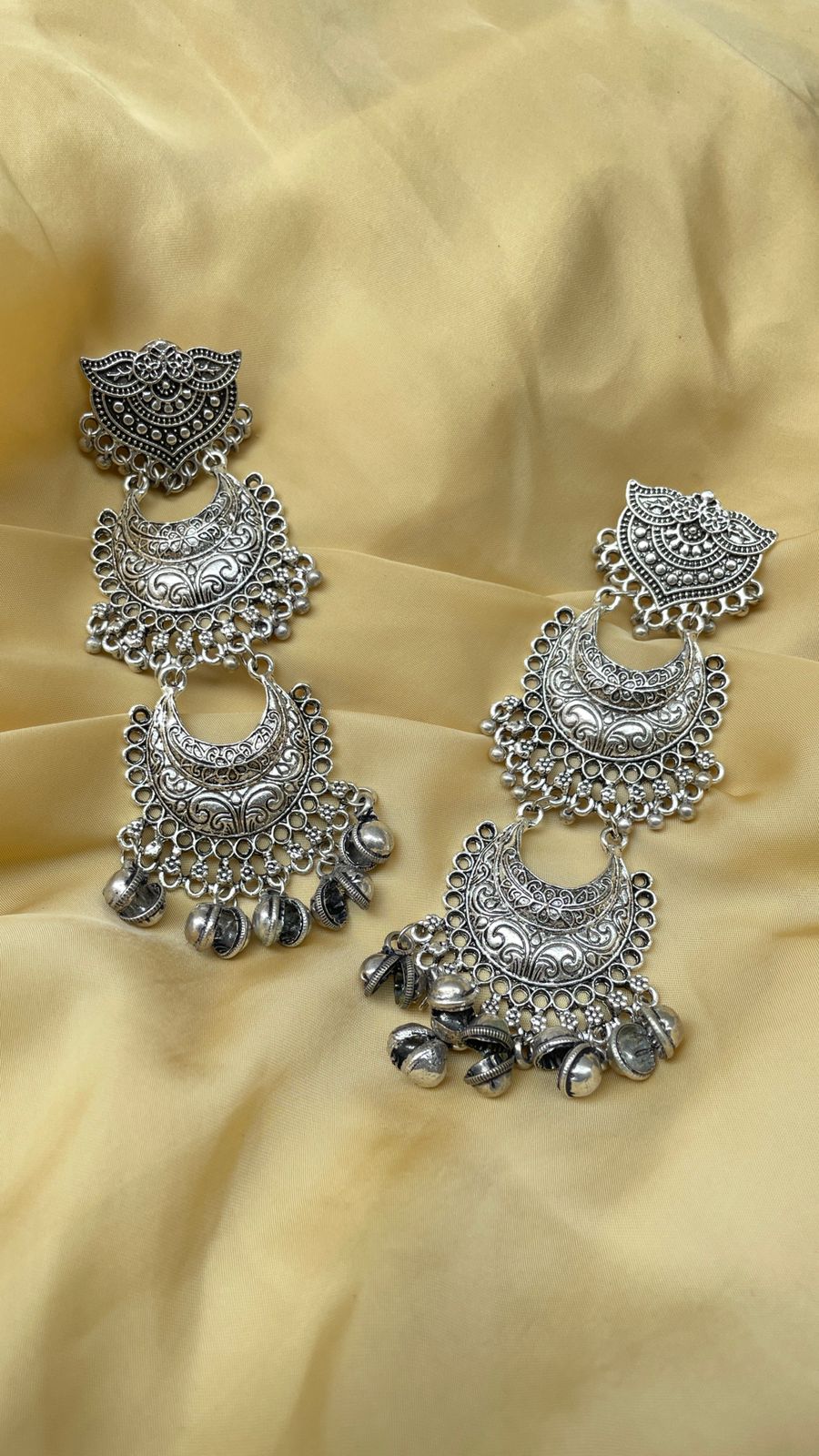 Silver Oxidised Hanging Earring