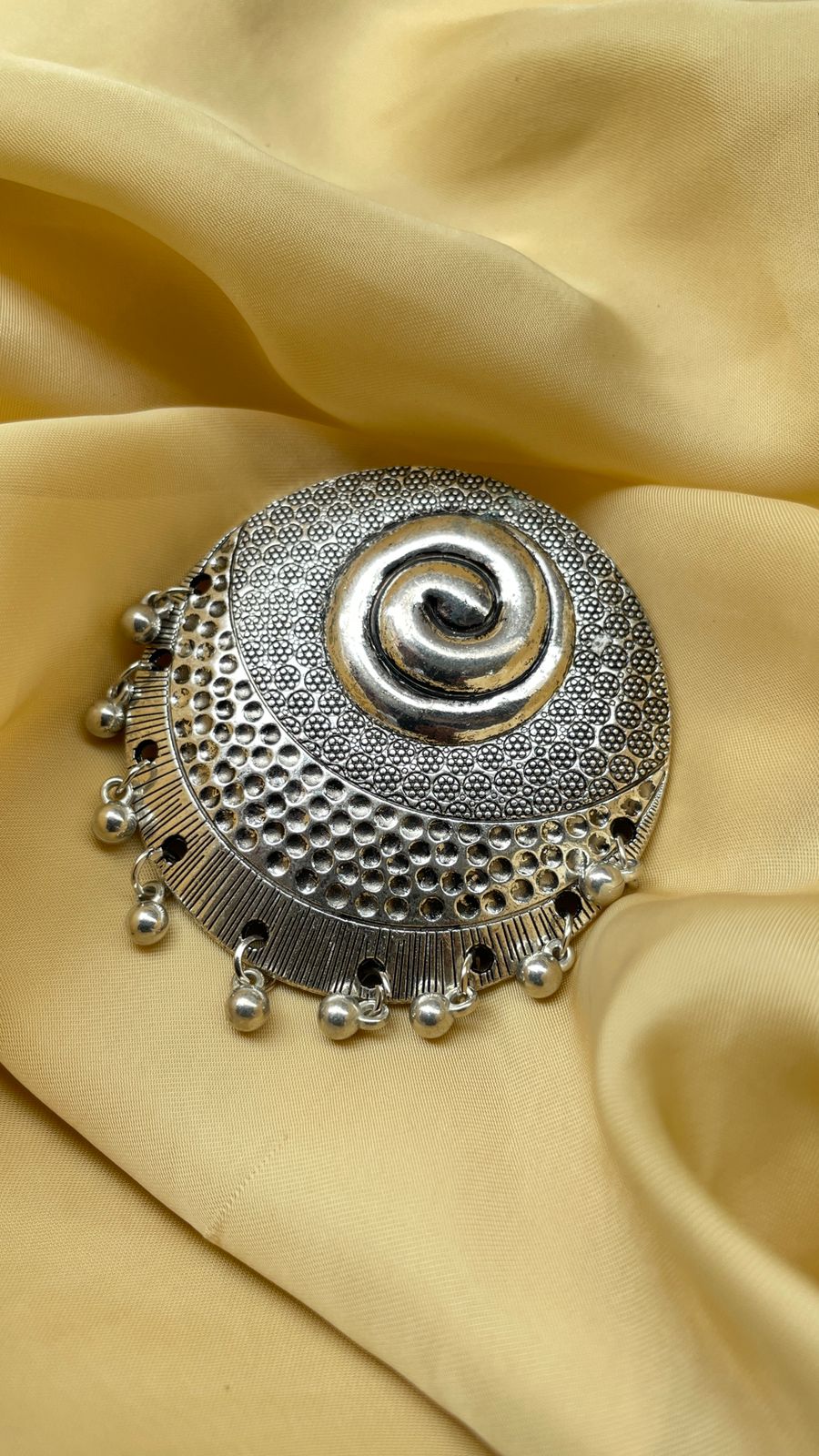 Round Silver Oxidised Ring