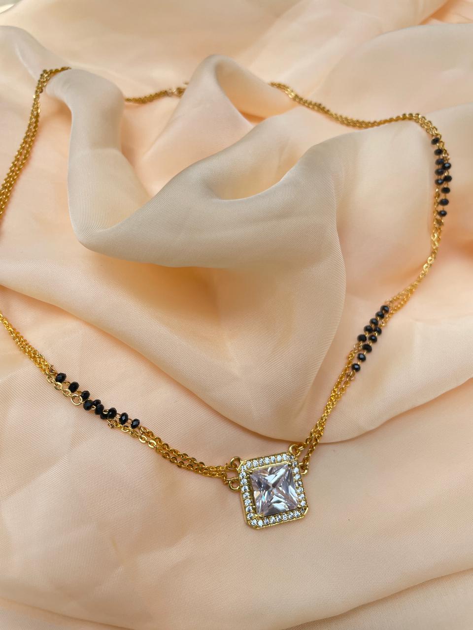 Sumati Singh Inspired From Kismat Ki Lakeeron Se Oversized American Diamond Mangalsutra - Abdesignsjewellery