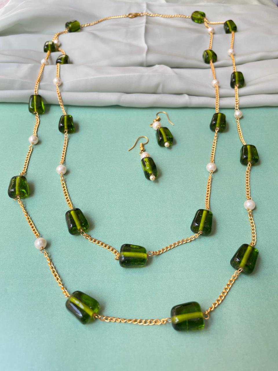 Green Stone Dailywear Mala - Abdesignsjewellery