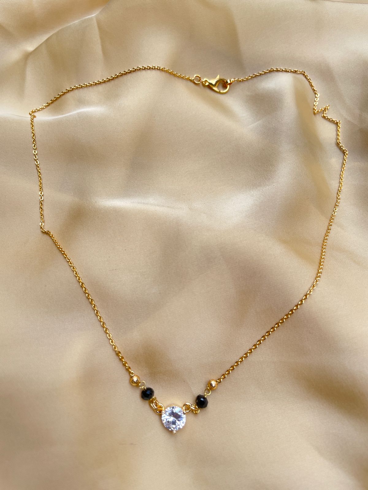 High Quality Gold Plated Single Stone Mangalsutra For Women