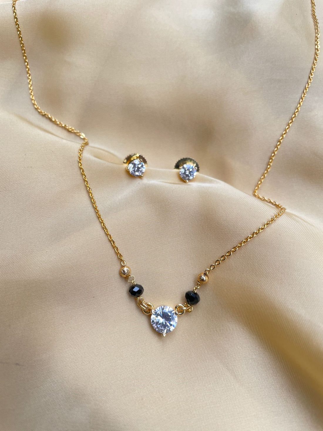 High Quality Gold Plated Single Stone Mangalsutra For Women