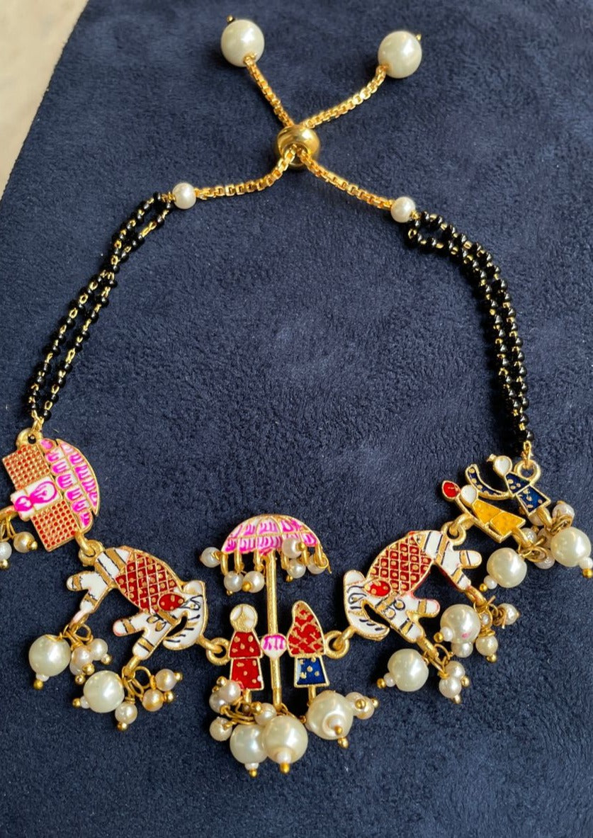 HandPaint Doli Hand Mangalsutra Bracelet - Abdesignsjewellery