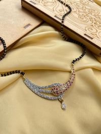 Thumbnail for Gold Plated Pink American Diamond Mangalsutra