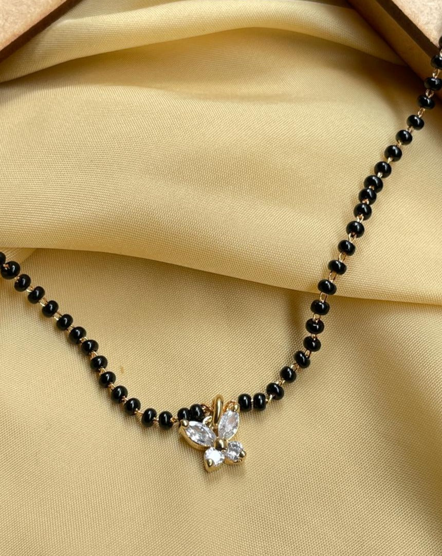Cute American Diamond Butterfly Mangalsutra - Abdesignsjewellery