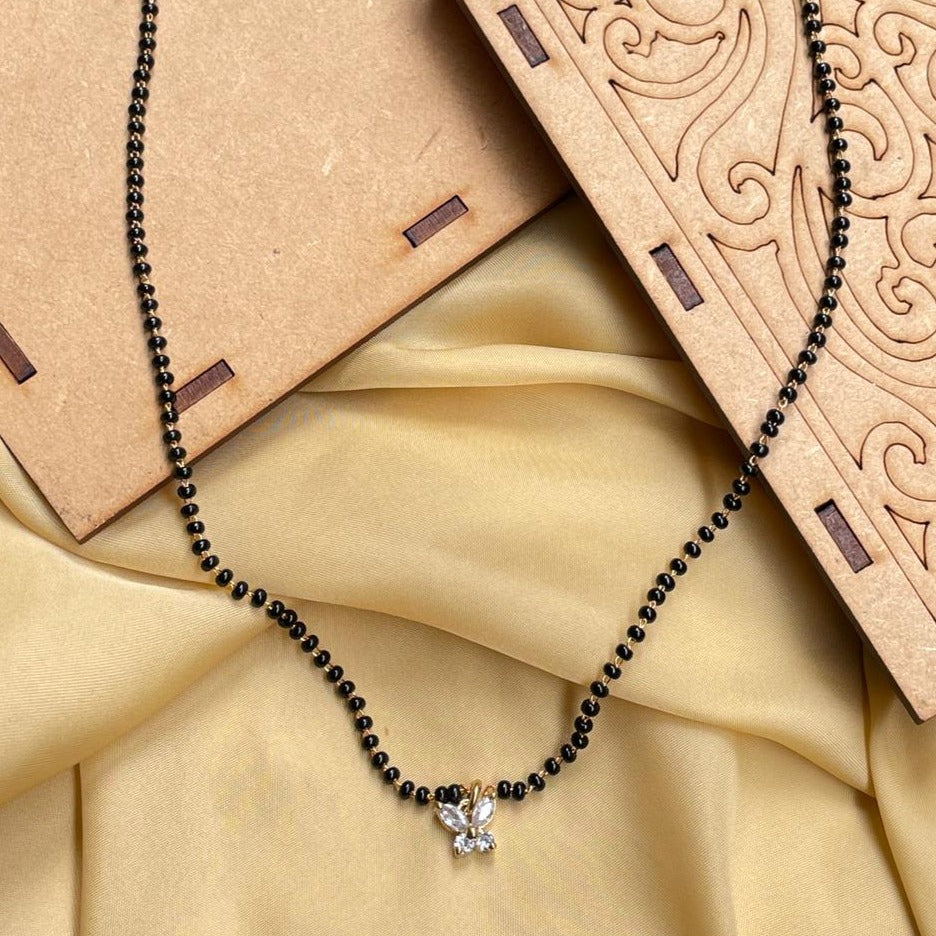 Cute American Diamond Butterfly Mangalsutra - Abdesignsjewellery