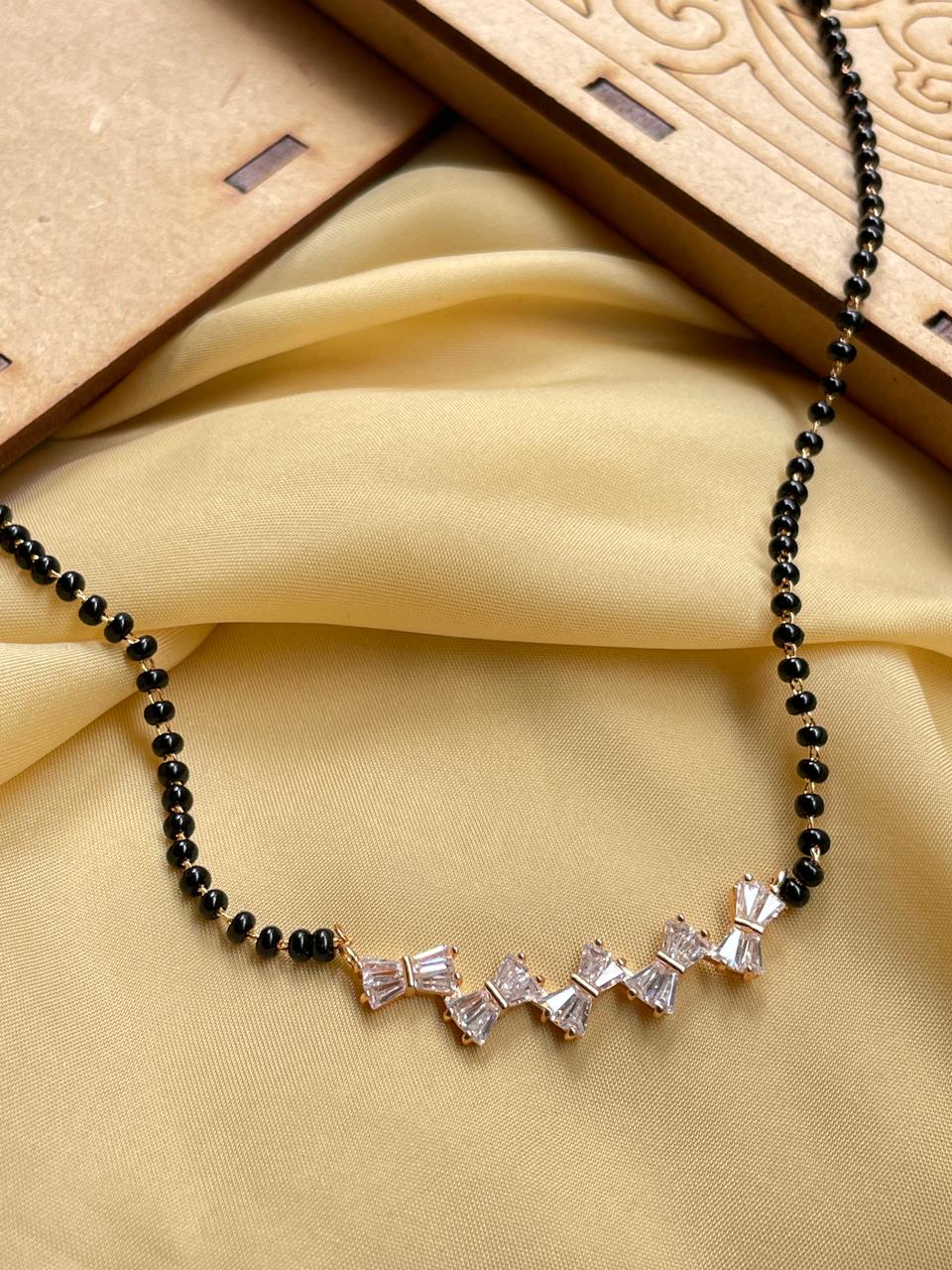 Rose Gold Fancy American Diamond Mangalsutra